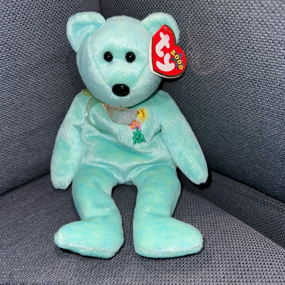 Ty Beanie Baby Ariel Light Teal P.E. Pellets 2000 vintage NWMT Retired New - Picture 13 of 13